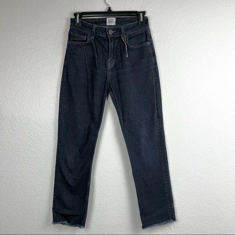 BDG Alyx Straight Leg Jeans, Raw Hem, Dark Wash, Urban Outfitters, Size 28